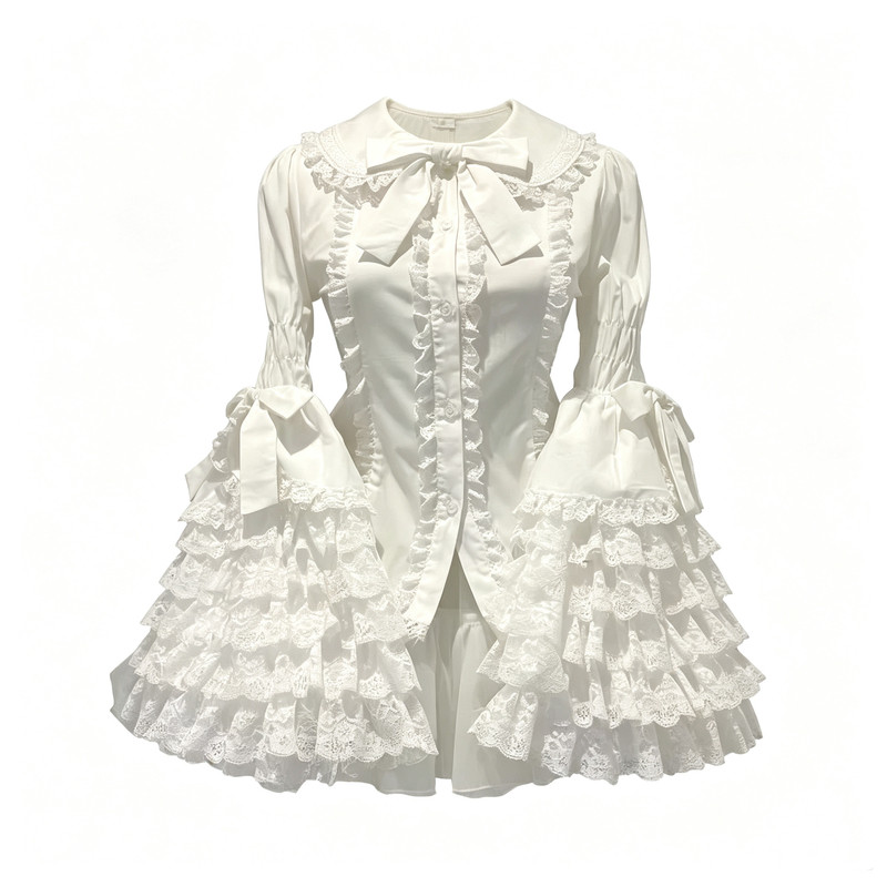 蕾丝doll感Lolita姬袖衬衫内搭