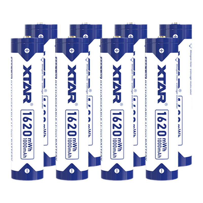 XTAR AA5号/AAA7号1.5V恒压大容量可充电锂电池无线话筒儿童玩具车鼠标KTV麦克风智能指纹密码锁门锁专用电池