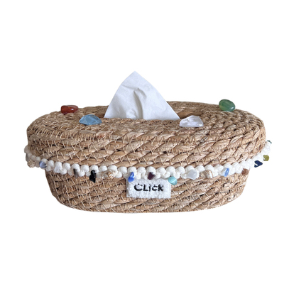 click家居天然草编织抽纸盒