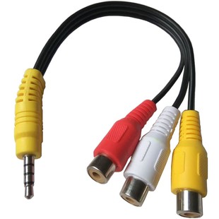 3.5mm一分三AV莲花音视频线网络机顶盒子TCL海信长虹电视RCA色差