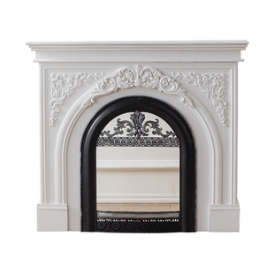 法式壁炉复古木制奶油风客厅别墅入户鸟笼防真火厅前柜取暖装饰柜