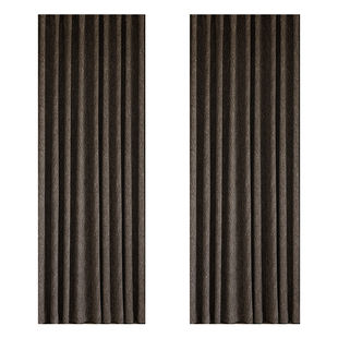 黑松露意式极简风卧室全遮光雪尼尔窗帘棉麻几何肌理黑色窗帘定制