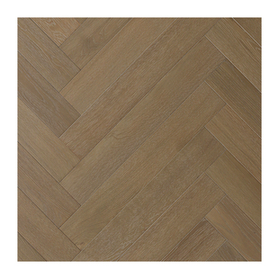 如迷 欧洲橡木地板人字拼咖色全桦木家用地暖环保enf实木复合地板