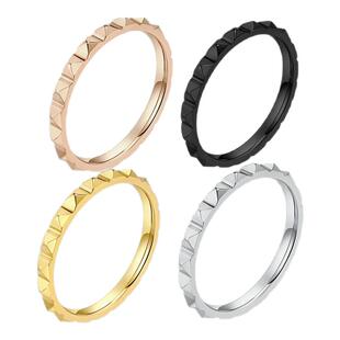 INS风钛钢尾戒指环女士时尚通勤穿搭配饰可堆叠佩戴饰品ring小号