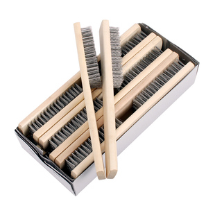 木柄文玩钢丝刷铁不锈钢除锈抛光清洁铜丝刷子工业用纯铜刚刷铜刷