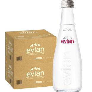 【可用88大额券】evian/依云法国矿泉水330ml*20瓶*2箱玻璃瓶