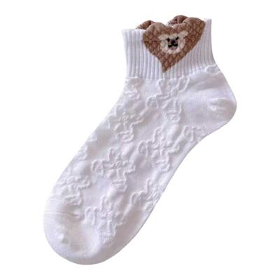 纯棉短袜薄款白色浅口透气可爱