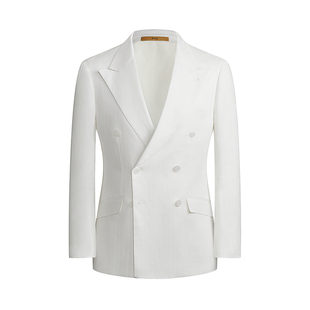 【白色天丝亚麻】平圆方中西服夏季男士西装西裤休闲轻薄透气套装