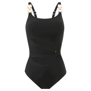 亦美珊黑色泳衣女泡温泉2026新款高级感竞速连体镂空绝美游泳衣