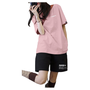 乔丹运动套装女休闲女款跑步服宽松显瘦短袖短裤运动夏装两件套女