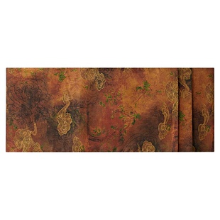 一纪茶席侘寂风仿香云纱茶席禅意风桌旗长条耐脏喝茶桌布氛围感