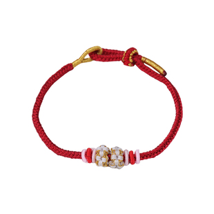 手工编织桃花八股手绳 可调节可穿珠红绳成品饰品手链闺蜜新款diy