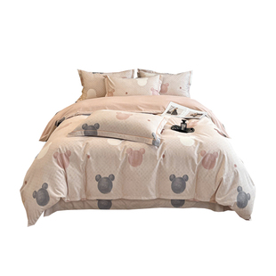 A类加厚全棉磨毛四件套229x230定做秋冬100%纯棉被套220x250床笠