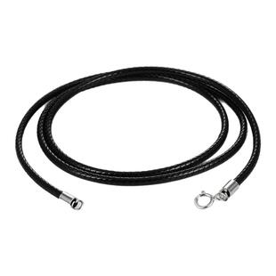 925纯银扣颈链简约项链女气质毛衣链2026新款锁骨链黑色皮绳挂绳