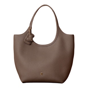 ELLE女包头层牛皮编织托特包慵懒风大容量腋下手提包轻奢高级感