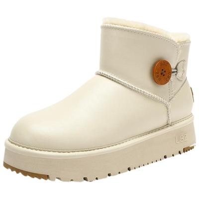 UBZ防水雪地靴冬季加绒保暖厚底