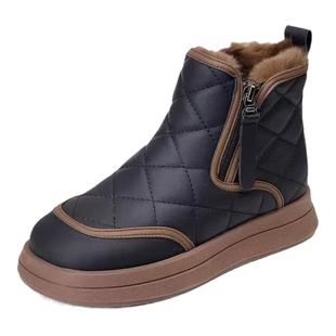 东北雪地靴女款2024新款冬季加绒加厚保暖妈妈棉靴中老年人大棉鞋