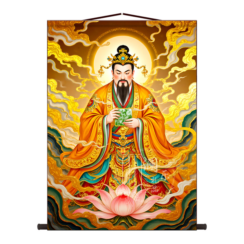 玄坛真君赵公明武财神丝绸卷轴挂画客厅玄关招财新中式茶室装饰画
