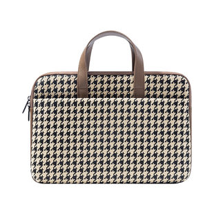 千鸟格电脑包女士轻奢格子手提笔记本商务适用于华为matebook14苹果macbook pro16联想小新air15通勤15.6寸13