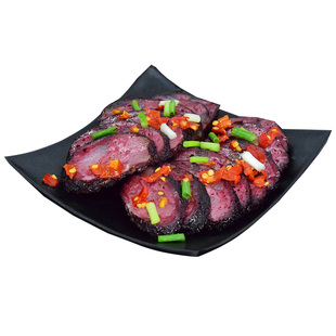 猪血丸子湖南邵阳特产农家自制柴火烟熏贵州猪血粑武冈豆腐干圆子