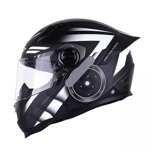 LS2全盔摩托车头盔男女3C认证大尾翼防雾四季通用黑武士FF300