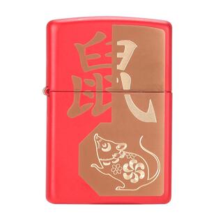 打火机zippo正版十二生肖鼠年 庚子祝福 2020年芝宝防风煤油火机