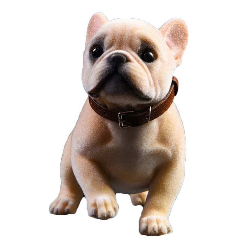 JXK植绒毛版法国斗牛犬模型