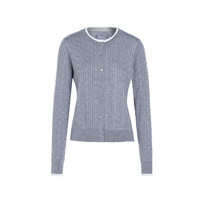 JESSIE撞色假两件学院风针织衫