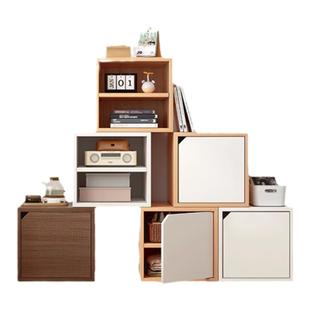 桌面小柜子储物柜自由组合格子柜桌上书架带柜门书柜矮柜置物收纳