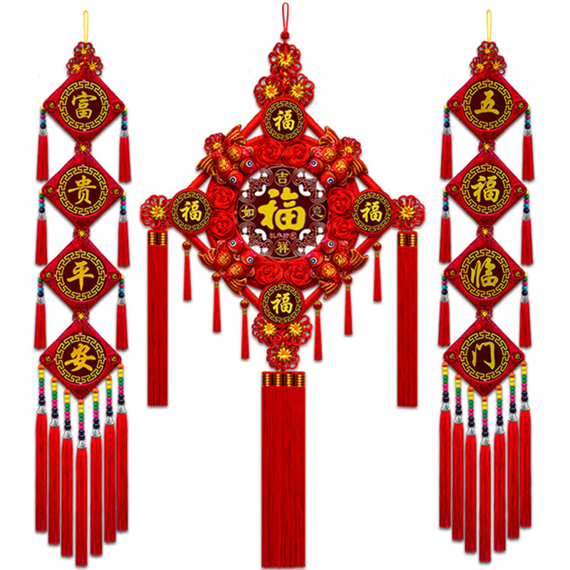 彩莹玄关背景墙送礼小号中国结