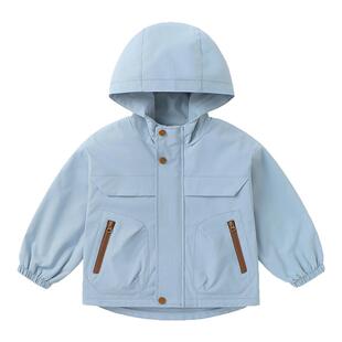 右欧童装儿童防水外套男童春秋山系户外风宝宝中小童连帽春装上衣
