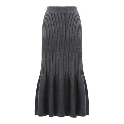 s.deer复古肌理修身针织直筒裙