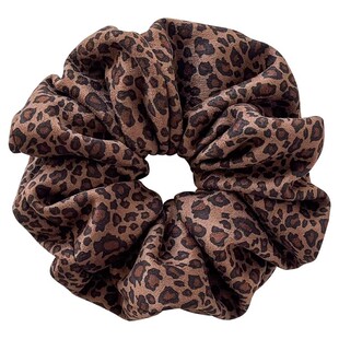 秋冬麂皮豹纹大肠发圈女高级感高端超大号扎头发头花头绳皮筋头饰