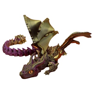 3D打印双角飞龙带翅膀多关节灵活可动镭射渐变爆款模型儿童玩具