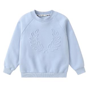 右欧男童女童卫衣纯色圆领春秋新款童装百搭洋气中大童儿童打底衫