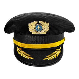 夏季全网眼黑色保安大盖帽大檐帽礼宾礼仪帽子透气表演出帽航空帽