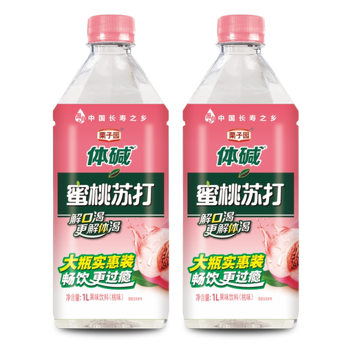 【商超款】栗子园苏打水1升*12大瓶大麦茶碱性水饮料整箱厂家批发