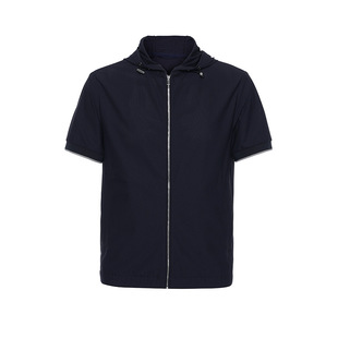 夏款新品callisto卡利斯特男士新款夏季弹力针织连帽短袖夹克