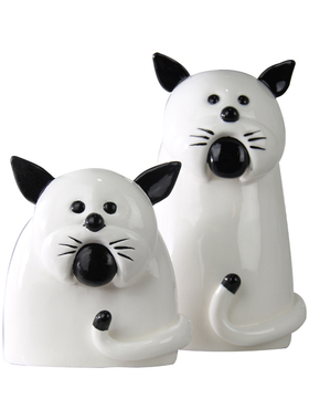 【八度空间】陶瓷小猫现代简约卡通儿童房家居软装饰品摆件