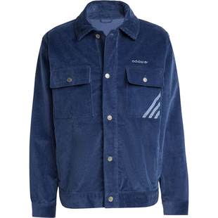 Adidas/阿迪达斯正品三叶草女士复古灯芯绒翻领外套IX9609