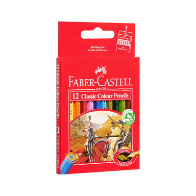 辉柏嘉彩铅短款12色油性彩铅笔画画专用儿童幼儿园绘画彩笔画笔faber castell骑士小学生专用迷你款彩色铅笔