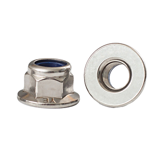 304/316不锈钢法兰尼龙/金属锁紧螺母防滑自锁螺帽龙帽防松防脱帽