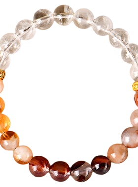 【普陀山官方】五行多宝水晶手串补缺喜用金水土木火手链招财手饰