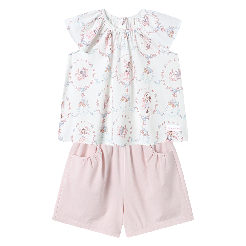 Domiamia儿童睡衣背心短裤套装夏薄款女童宝宝家居服