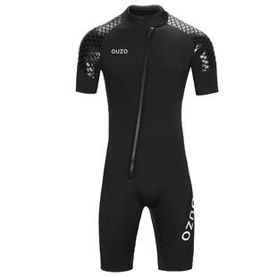 3MM男潜水服加厚保暖短袖连体浮潜冲浪泳衣大码水母衣2025年新款