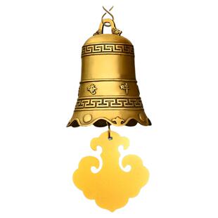 铜铃铛挂件光面六字真言大号铜钟室外屋檐庭院风铃寺庙挂钟装饰品