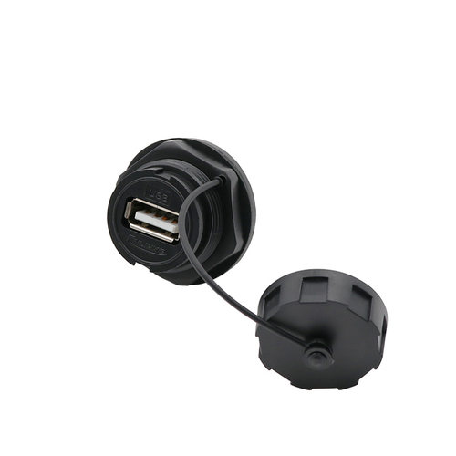 凌科航空插头YU防水连接器USB2.0插座母座工业USB延长线公母对接