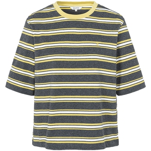 【新品】BEANPOLE滨波  夏季女士圆领宽松泽西风休闲条纹短袖T恤