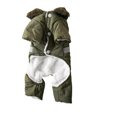 可牵引衣服狗狗衣服宠物四脚衣泰迪狗狗衣服秋冬装小狗衣服双层加