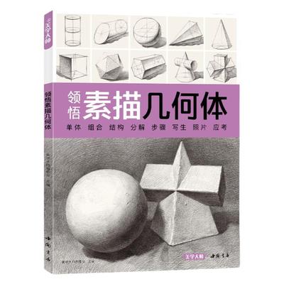 美学大师 领悟素描几何体书籍 八开临摹范本 素描起步入门基础教程对画照片写生技法画册集 美院联考美术高考名师示范教材正版图书